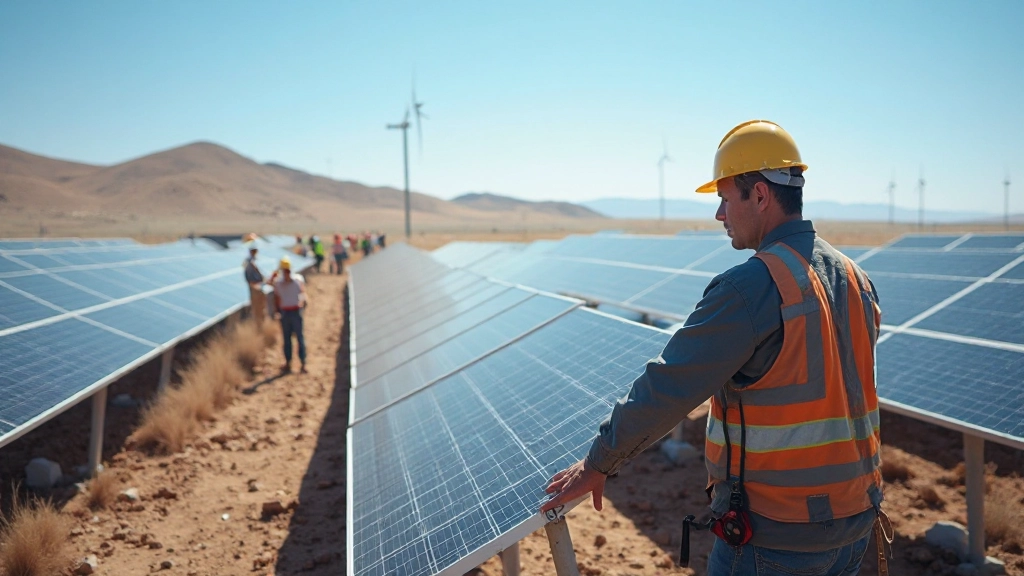 Профессиональное фото солнечной электростанции в казахстанской степи